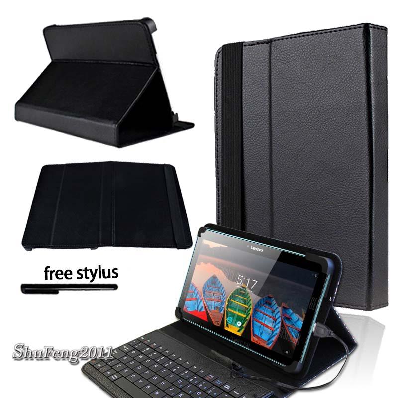 Leather Stand Cover Case With Keyboard For Various Lenovo Tab 2 3 4 Tablet + Pen