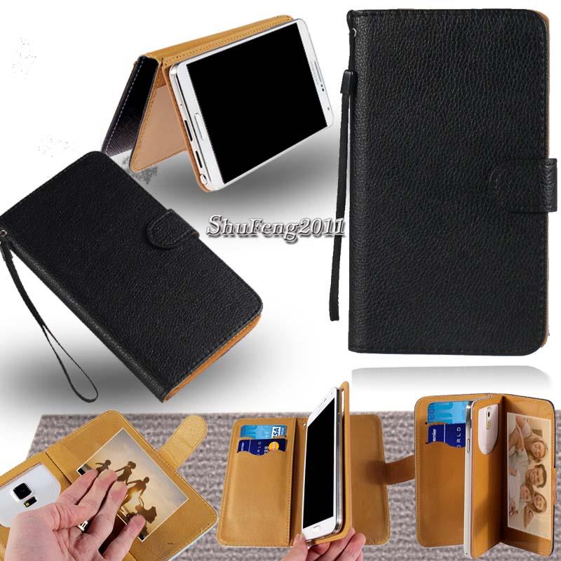 For Various Alcatel Phones - Leather Wallet Card Stand Magnetic Flip Case Cover