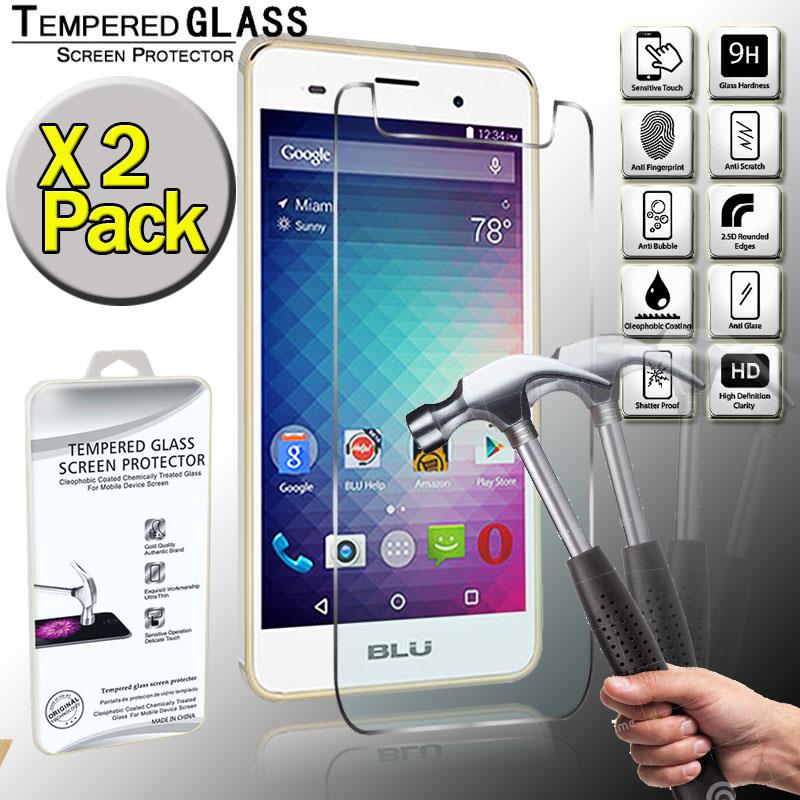 Details About 2 Pack Real Tempered Glass Screen Protector Cover For Blu Grand M2