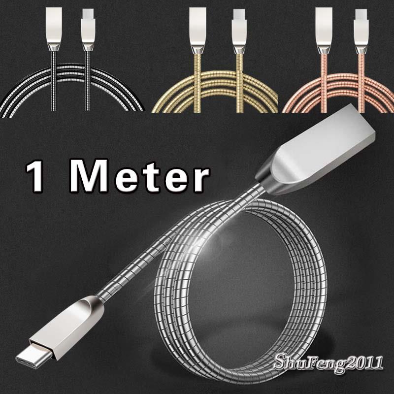 BLACK TYPE C USB Data Sync Charger Alloy Cable FOR AT/&T Trek 2 HD 6461A K88 8/"