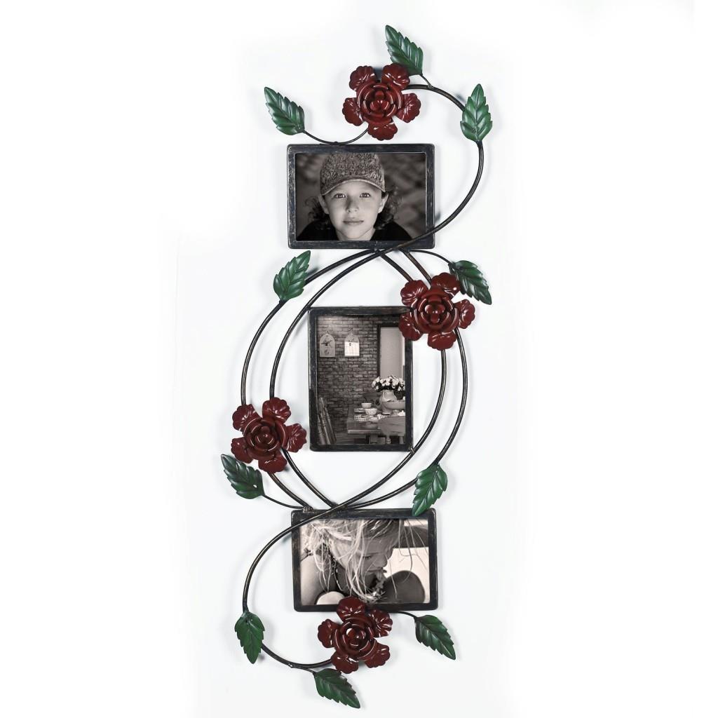Collage Bronze Iron Metal Wall Haning Picture Rose Flower ...