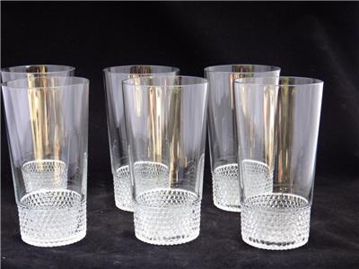 6 Vintage Smith Glass Clear Tiny Hobnail Dewdrop 12 Oz Tumblers Glasses 650 Ebay