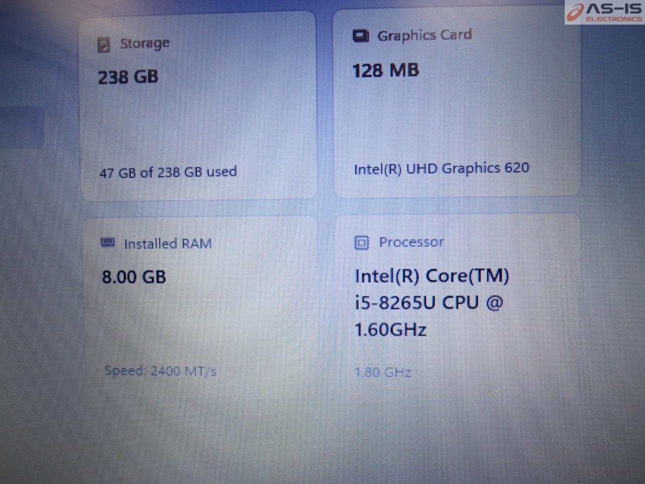 AS-IS* HP ProBook 650 G5 Core i5-8265U 1.60GHz 8GB 256GB SSD W11