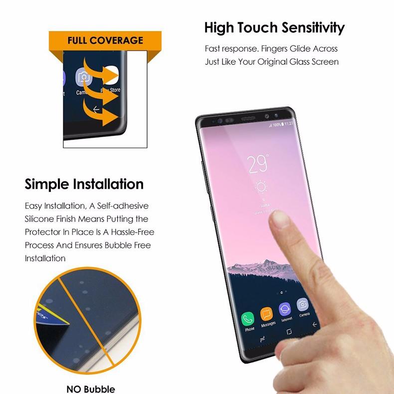 Details About 3d Curved Full Cover Tempered Glass Samsung Galaxy Note 10 9 Note 8 Note 7 Fe