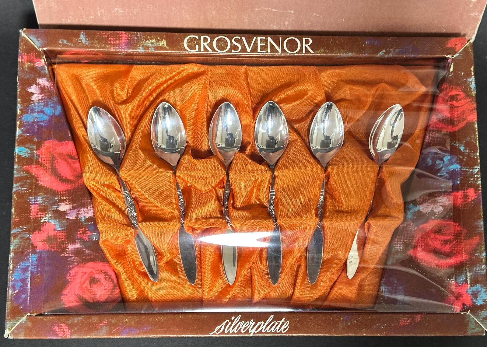 GROSVENOR CHRISTINE グロブナー EPNS A1 カトラリー Box Set 6 Grosvenor CHRISTINE Teaspoons 11.5cm Silver Plated EPNS