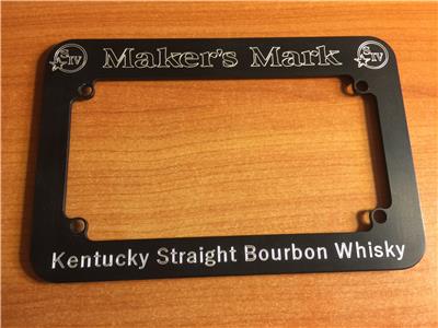 Makers Mark Motorcycle License Plate Frame Black Anodized Billet