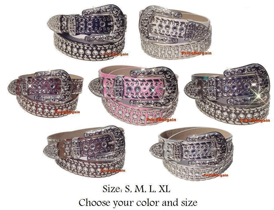 New Women Cowgirl Western Rhinestone Crystal Bling Leather  display picture 1