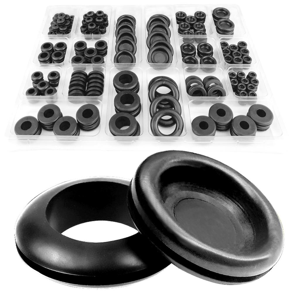 DSL 200PCs Rubber Grommets Blanking Open/Closed Blind Grommet Set