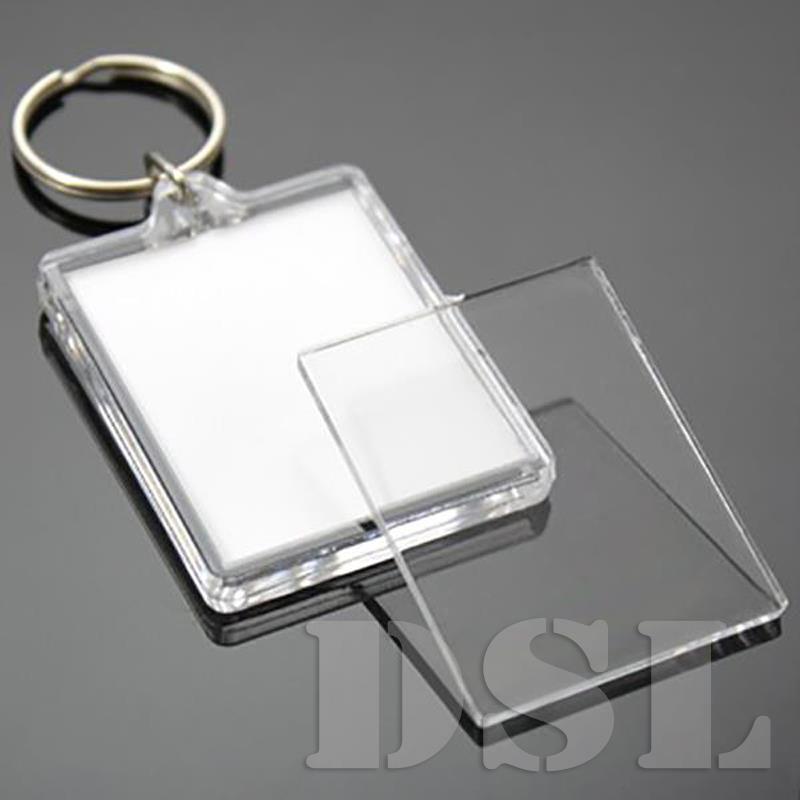 35x24mm Insert Clear Blank Acrylic Photo Keyring Personalise Plastic