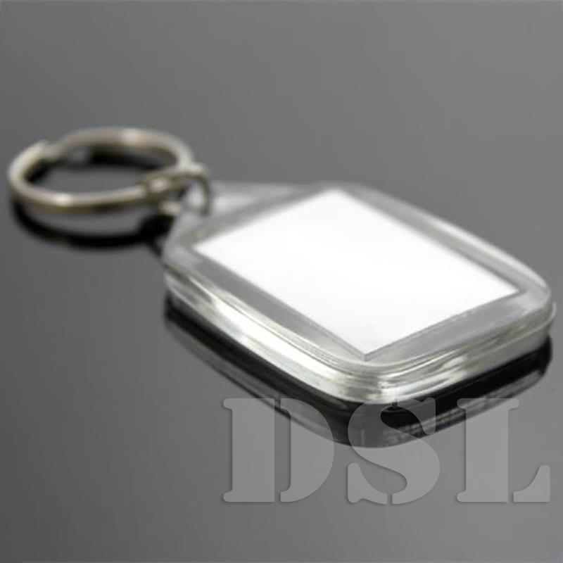 35x24mm Insert Clear Blank Acrylic Photo Keyring Personalise Plastic