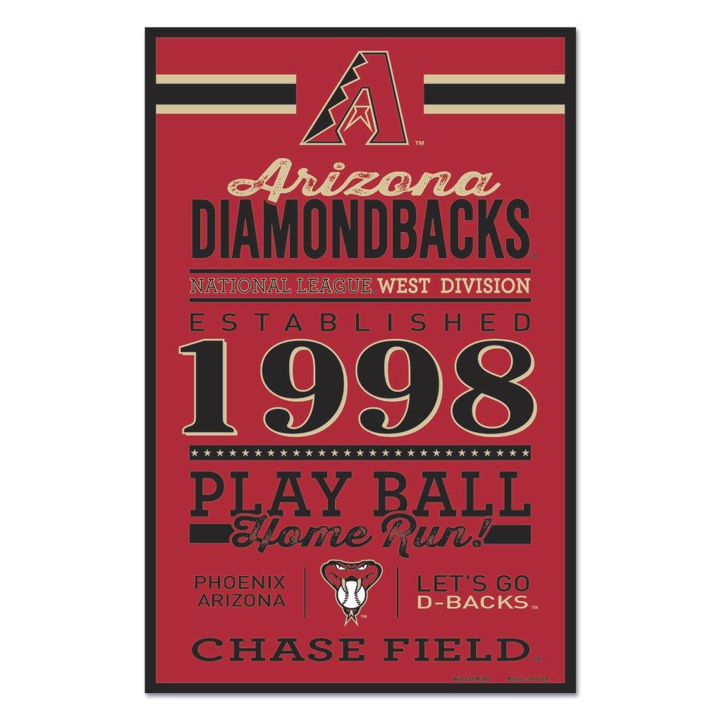 Arizona Diamondbacks 11 X17 Wood Sign Established Design New