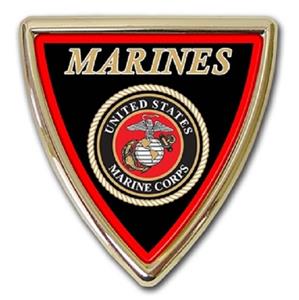 States Military Car Decal NEW USMC Marine Corps Colored Metal Auto Emblem