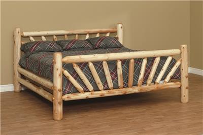 King Size Log Bed 56 Tall Sunburst Headboard Rustic Bed Log Furniture Ebay