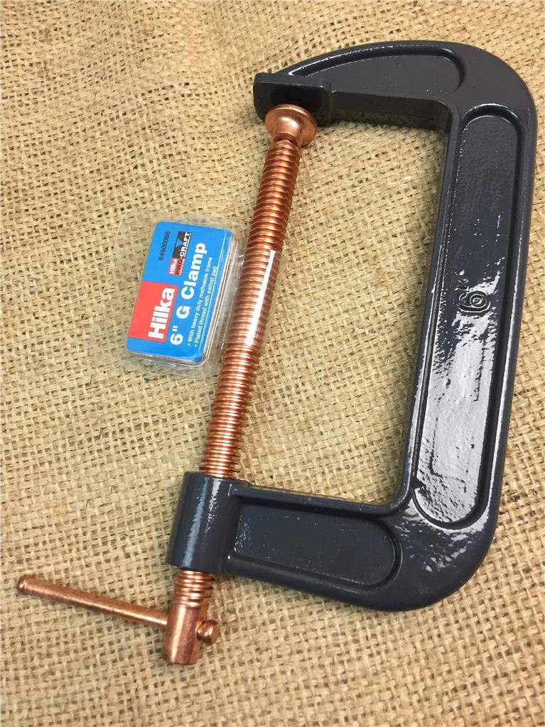 CLEARANCE LINE S79 HILKA 6/" HEAVY DUTY G CLAMP GREY CAST BODY COPPERED THREAD