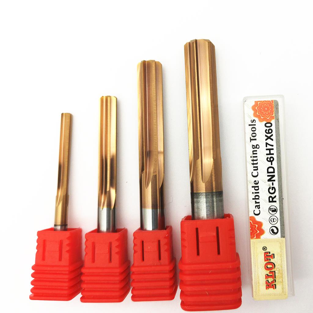 KLOT HRC60 TiCN Coated Solid Carbide Chucking Reamer 2mm-12mm H7 Spiral Flute