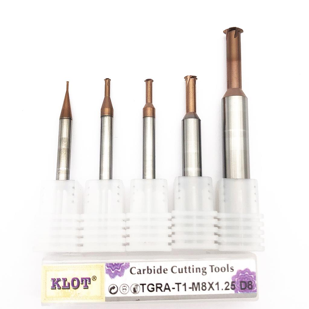 KLOT HRC60 TiCN Coated Solid Carbide End Mill 6mm-25mm 4-Flute 50-200mm CNC