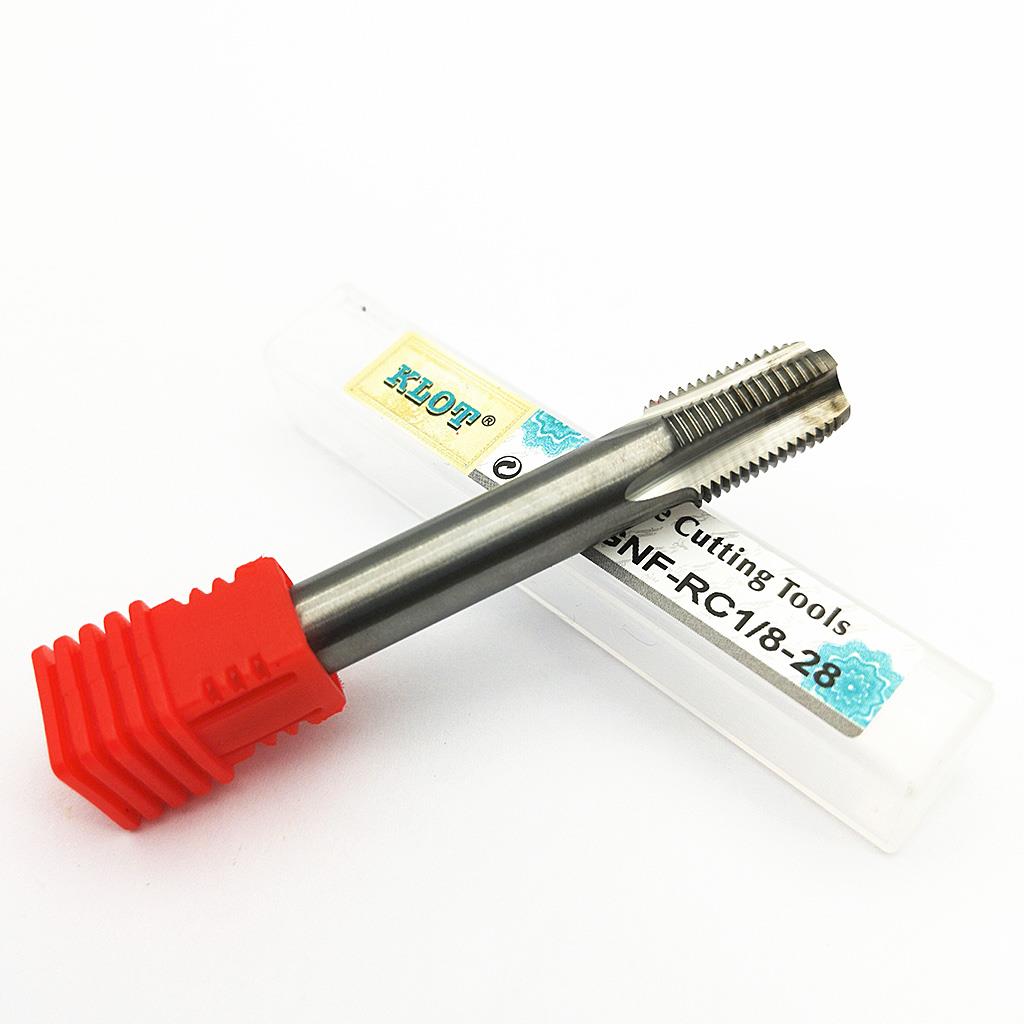 KLOT Solid Carbide Taper Pipe Thread BSPT PT RC1/827 Plug Tap Machine
