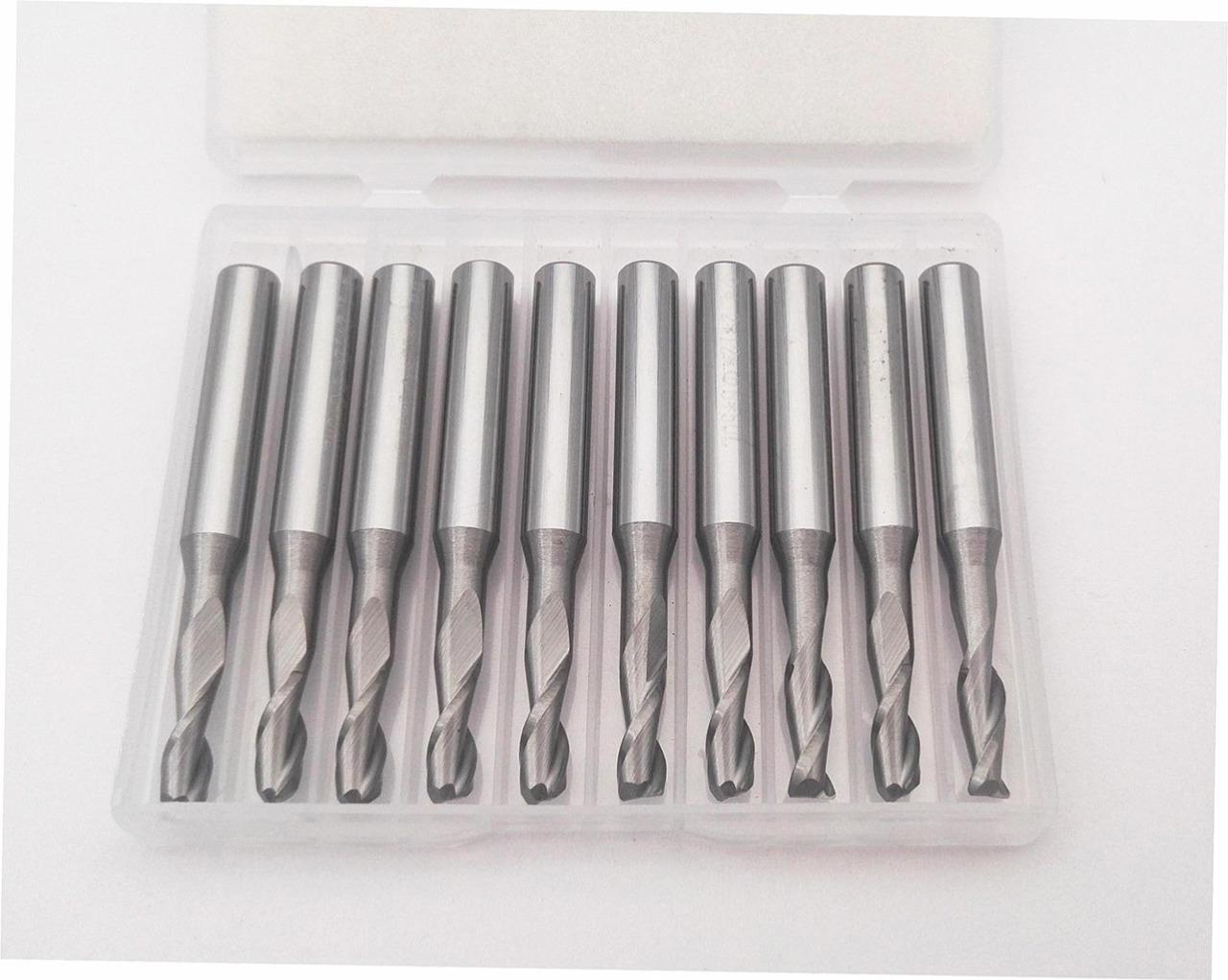 set of 4 3,4,5,6mm HSSCO8 TiN coated 3 flute end mill slot drill