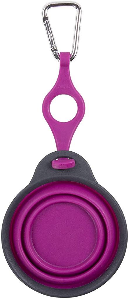 NEW Dexas Collapsible Travel Cup w/Bottle Holder & Carabiner - Gray, Blue, Pink