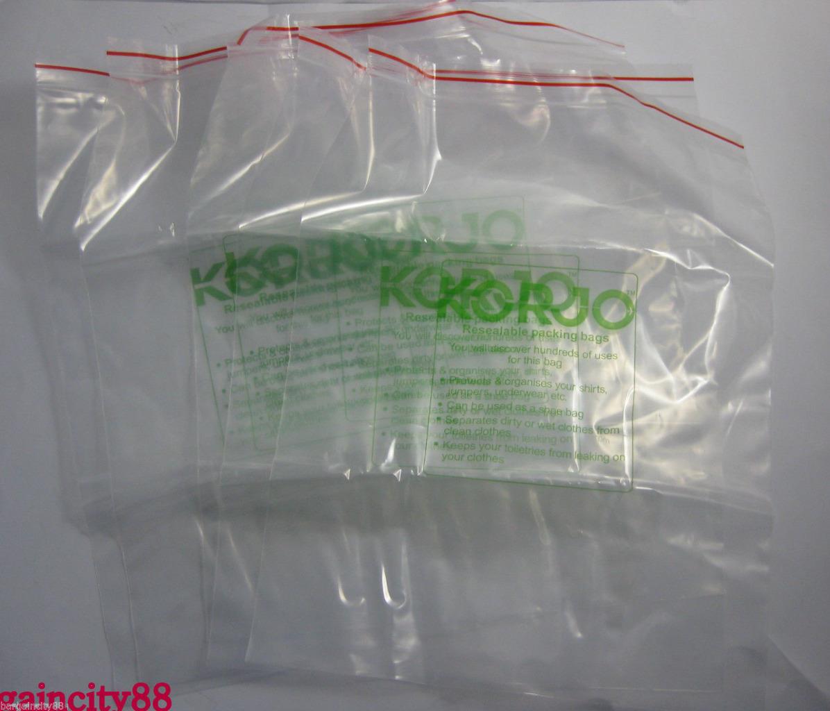Korjo Large Resealable Seal Zip Lock Packing Bags Clothes Shoes