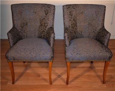 1930s Pair Of English Regency Fruit Wood Living Room Chairs Clean
