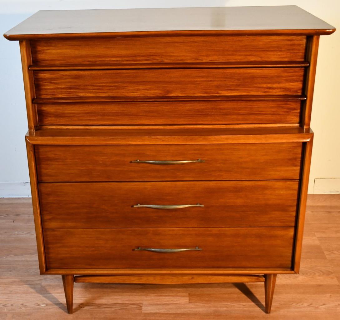 MidCentury Modern Kent Coffey the Foreteller Walnut Tall chest highboy