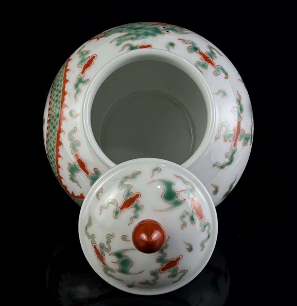 OLD RARE CHINESE FAMILLE ROSE POT JAR WITH KANGXI MARKED