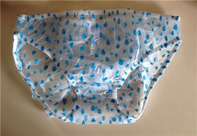 ADULT OPAQUE BLUE TEAR DROP PVC PANTIES KNICKERS HIPSTER TYPE SIZE ...