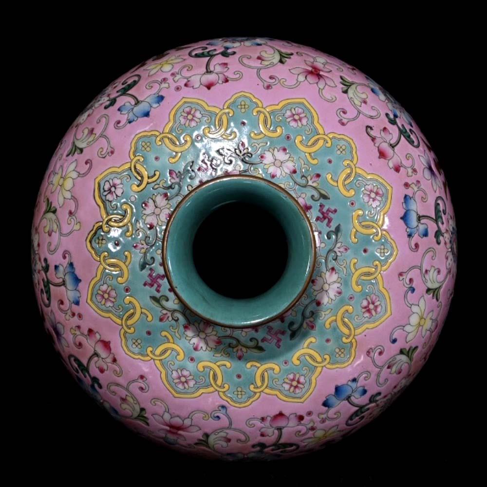 32CM Old Chinese Colour Enamel Vase w/flower Yongzheng MK N129 | eBay
