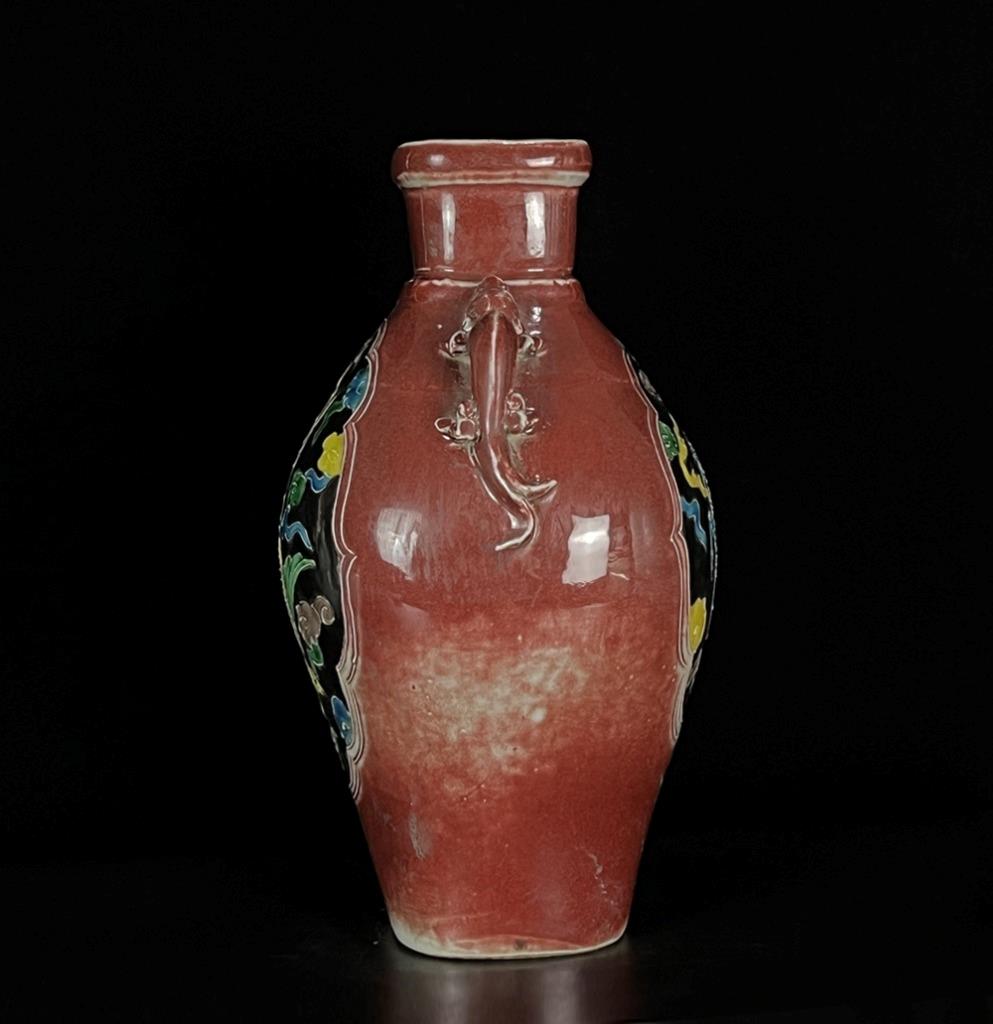 36CM Neifu Signed Old Chinese Red Glaze Three Color Vase W 36CM Neifu Signed Old Chinese Red Glaze Three Color Vase W