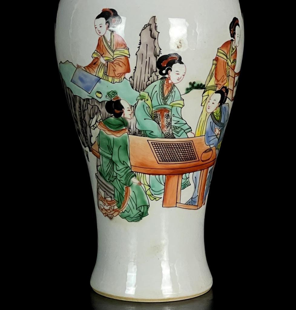 Pair Kangxi Signed Pair Old Chinese Famille Rose Vase W