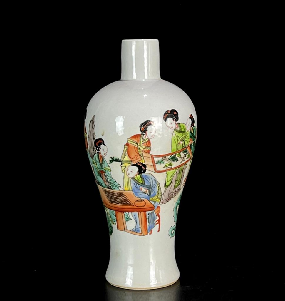 ローズファミリー Pair Kangxi Signed Pair Old Chinese Famille Rose Vase W