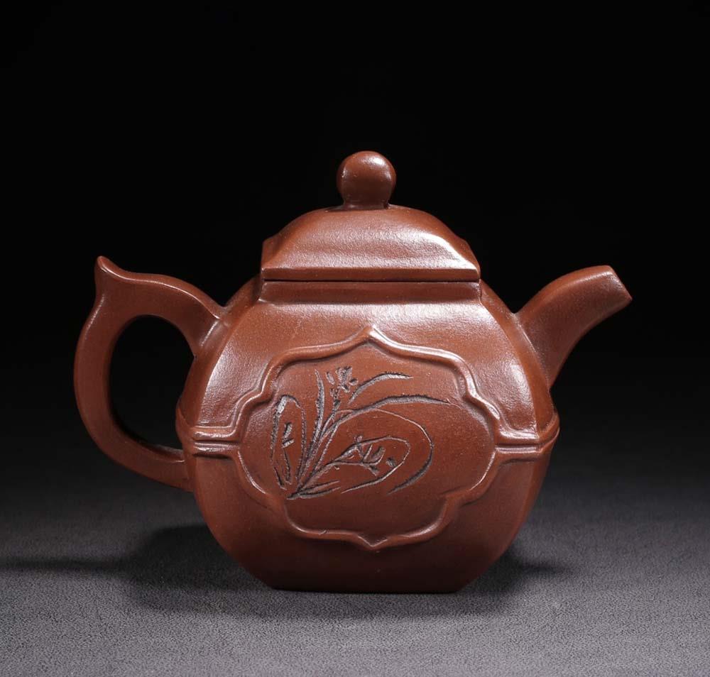 Authentic Yixing Zisha Purple Clay Teapot Gray Duan Ni Fang