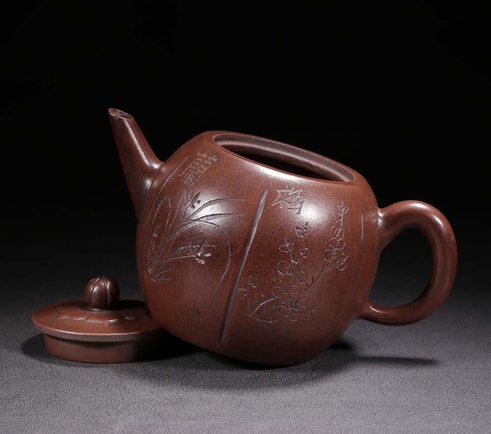 錫半　上錫　茶托 5客 Gu Jingzhou Signed Old Chinese Handmade Yixing Zisha Teapot