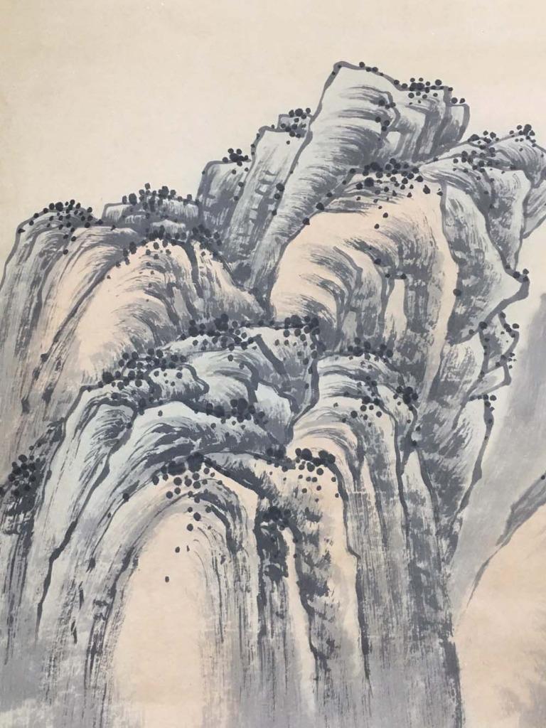 Tang Yin Signed Chinese Hand Painted Calligraphy Scroll w