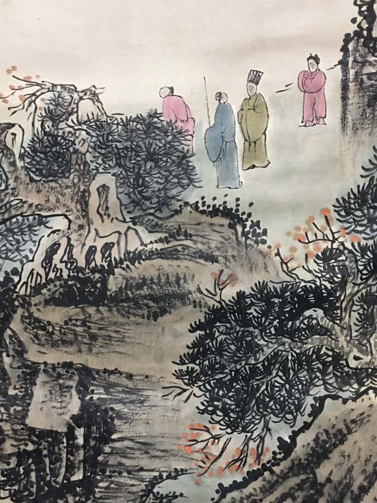 Dai Xi Signed Chinese Hand Painted Calligraphy Scroll w
