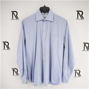 Barneys New York Button Down Dress Shirt Mens 16 Large Blue