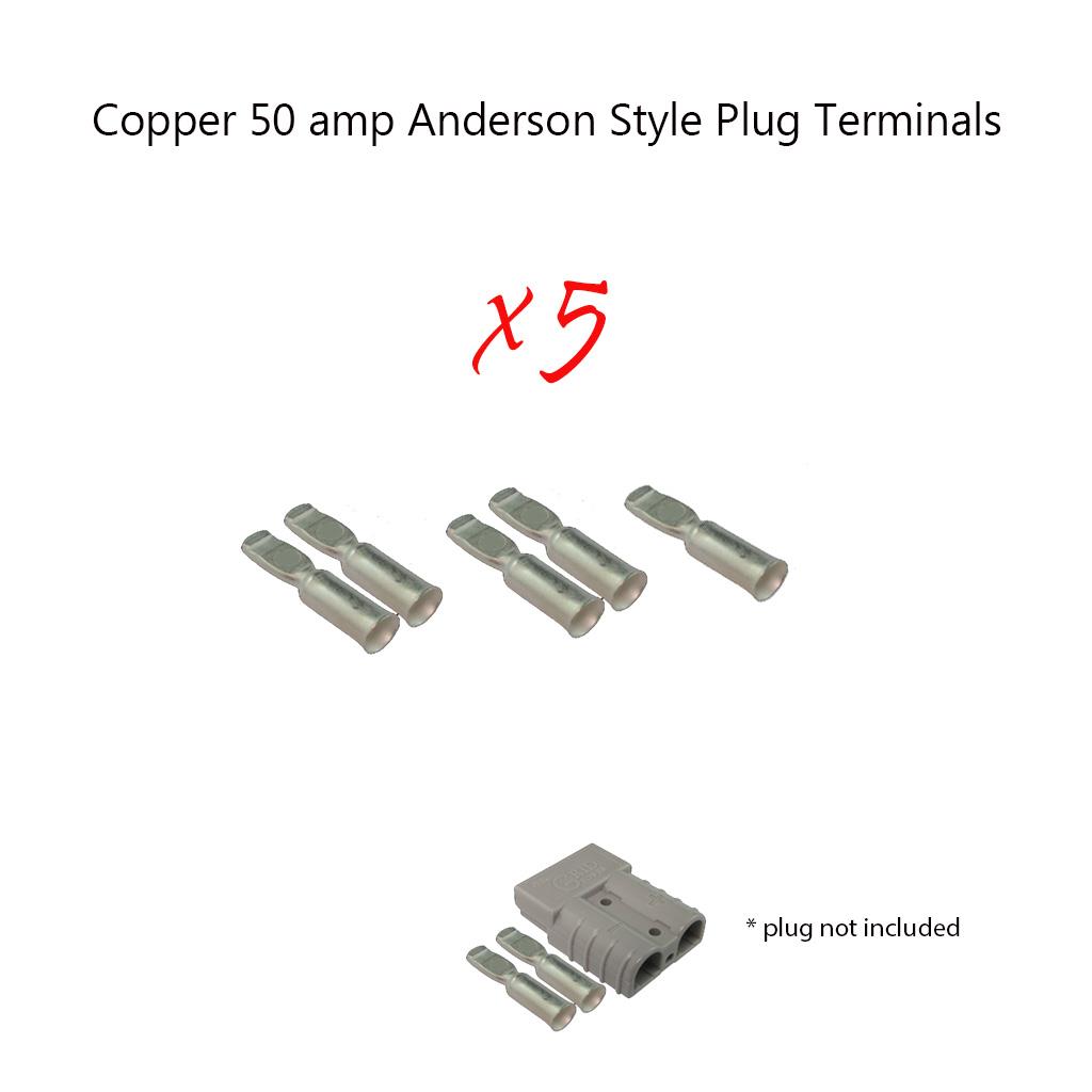 5 x 50 amp Anderson Plug Copper Terminals Connectors for 50a Anderson