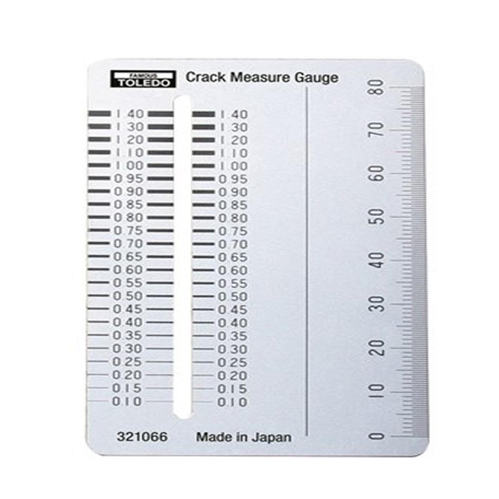 Toledo Crack Measure Gauge 0.10 1.4mm & 80mm Ruler, Made in Japan S