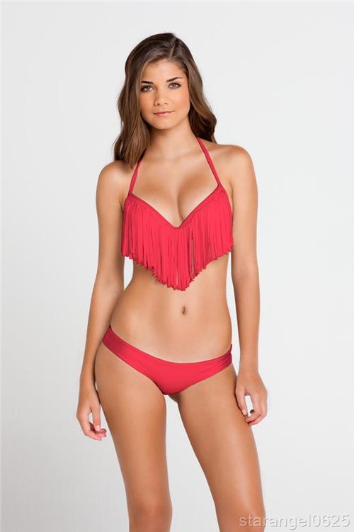 red fringe bikini