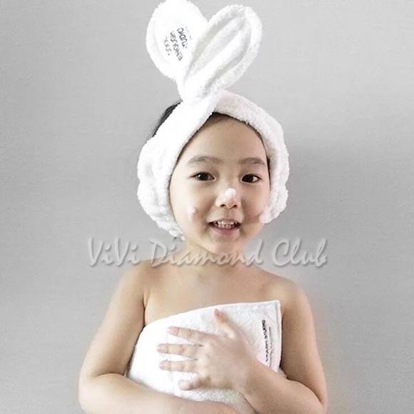 1x Big Rabbit Ear Soft Towel Hair Band Wrap Headband For Bath Spa Make Up^ WN