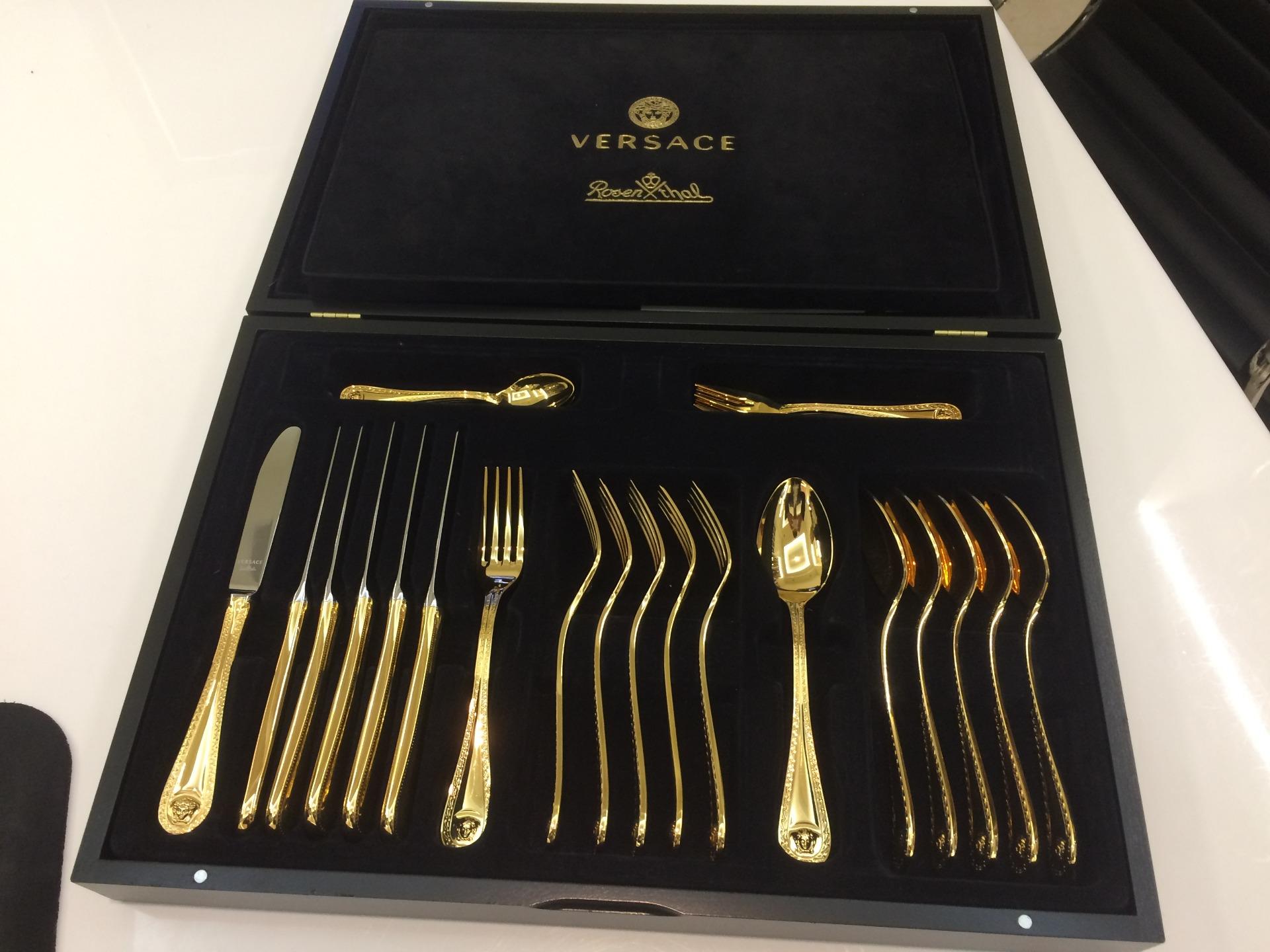 18,048 Rosenthal Versace "Medusa Gold" 24k Cutlery Set (36 Pc Collection) eBay