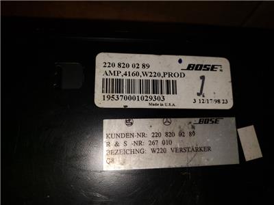 00 01 02 03 MERCEDES W220 S55 S430 S500 S600 BOSE AMPLIFIER 00 01 02 03 MERCEDES W220 S55 S430 S500 S600 BOSE AMPLIFIER