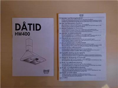 Ikea Datid Owners Manual Kitchen Oven Hob Extractor Hood Hw400 Ebay