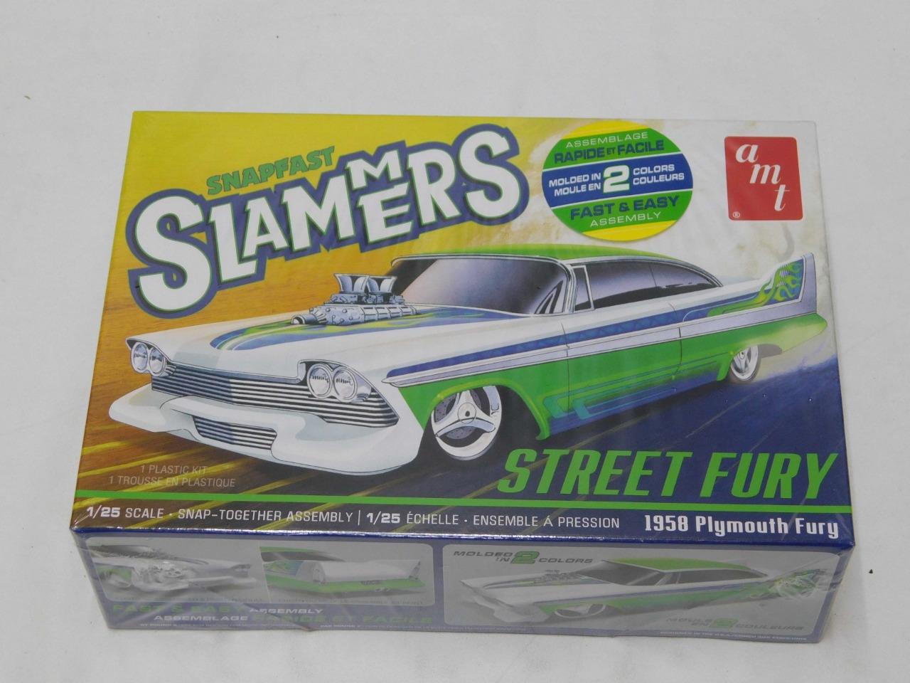 noスケール 1/25 AMT Snapfast Slammers Street 1958 Plymouth Fury Plastic