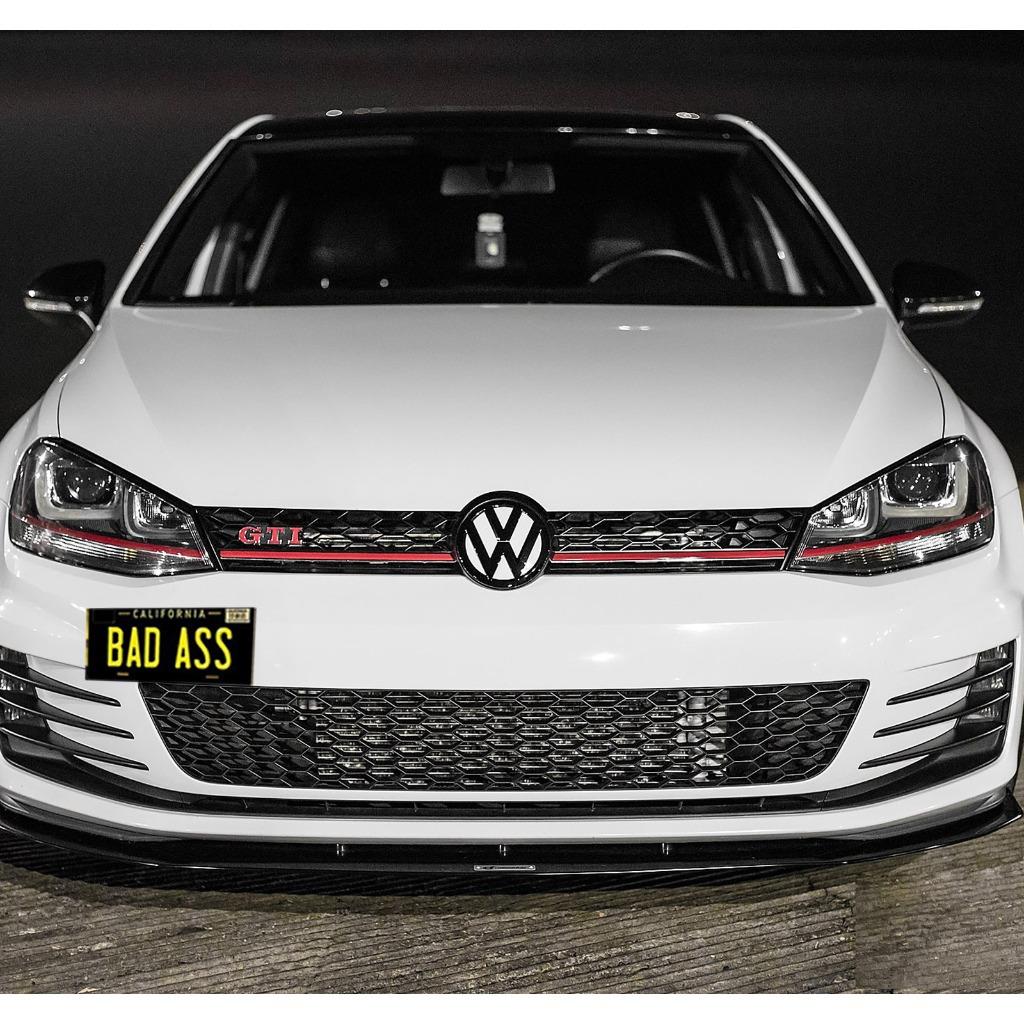 Black Tow Hook License Plate Bumper Mount Bracket For VW MK7 Golf GTi