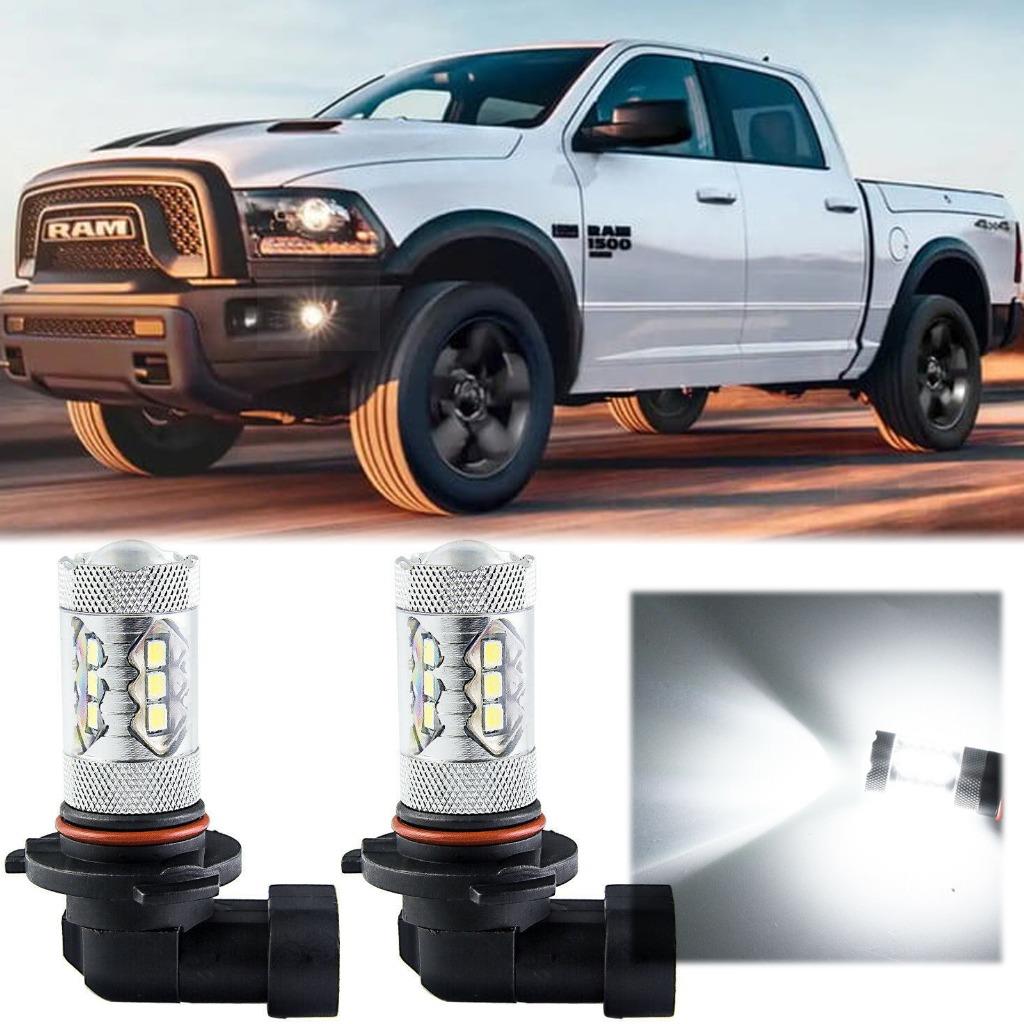 6500K 16SMD Xenon White 80W LED Fog Light Bulbs For Ram 1500 2500 3500