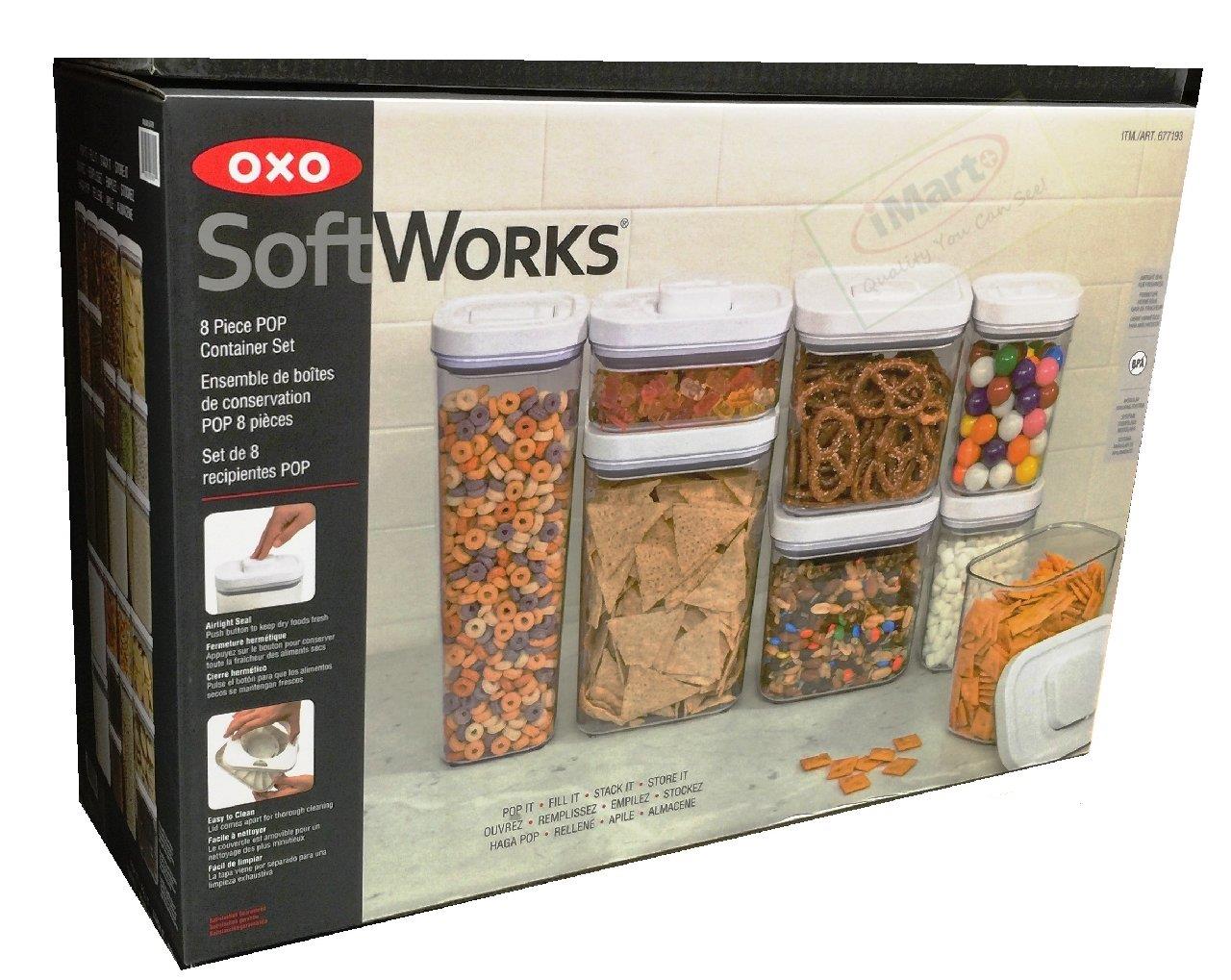 8 Piece OXO SoftWorks POP Container Set Airtight Food Storage