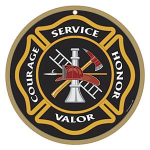 Download Firefighters Honor Valor Courage 10" Round Wood Plaque ...