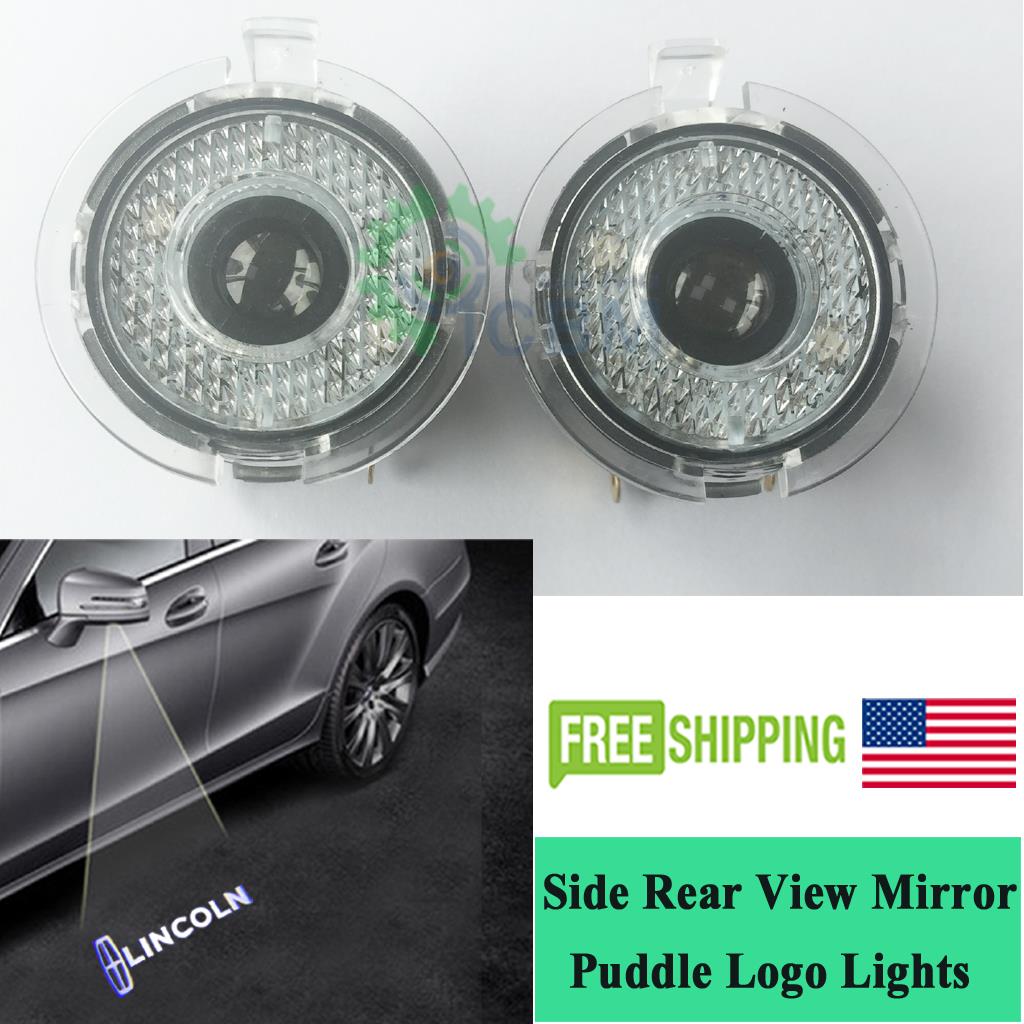 2xLED Side Rear View Mirror Puddle Logo Light For Lincoln MKS MKT MKX